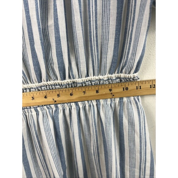 Monteau Women’s  Striped V Neck Dress Size XS Clinched Waist Pheasant Bohemian - Picture 7 of 7